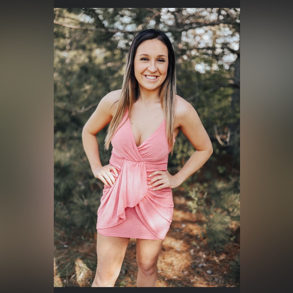 Mable pink skinny strap dress
